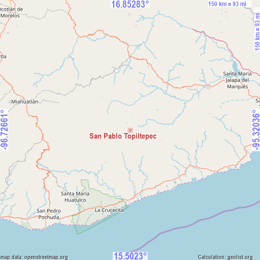 San Pablo Topiltepec on map