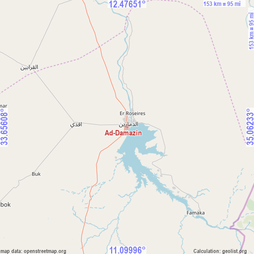 Ad-Damazin on map