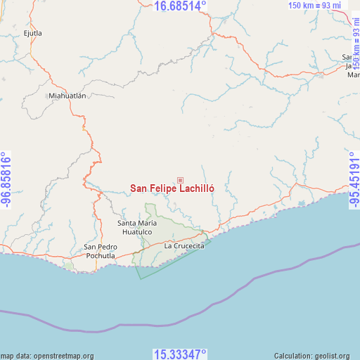 San Felipe Lachilló on map