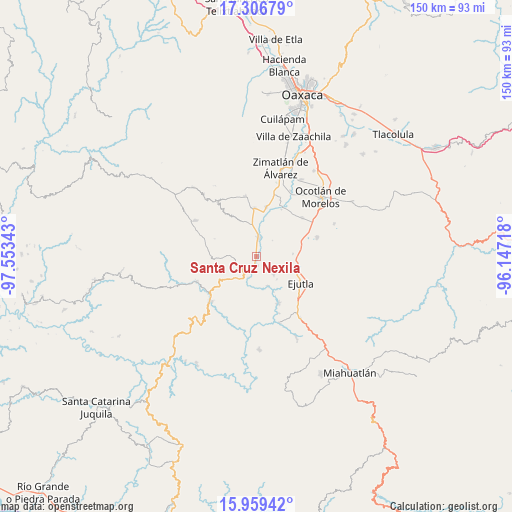Santa Cruz Nexila on map