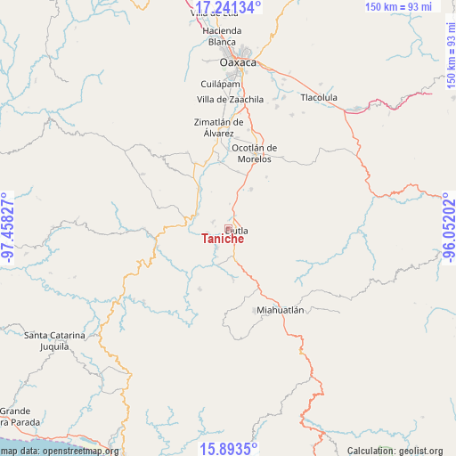 Taniche on map