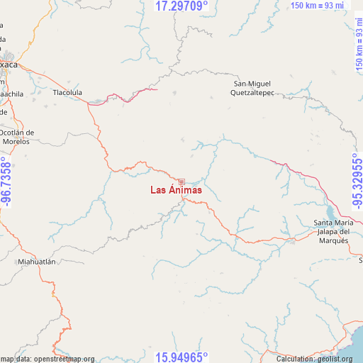 Las Ánimas on map