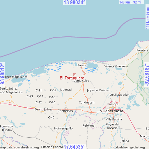 El Tortuguero on map