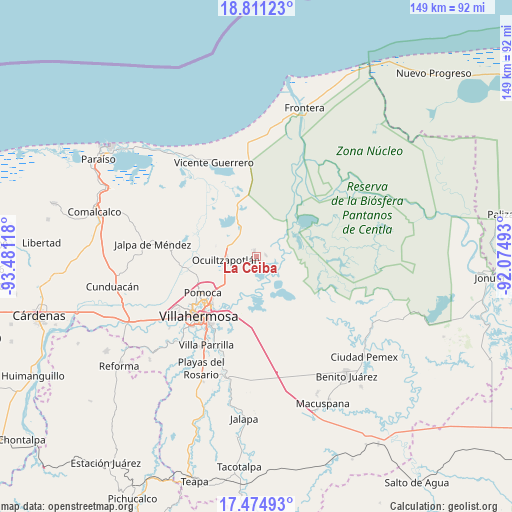 La Ceiba on map