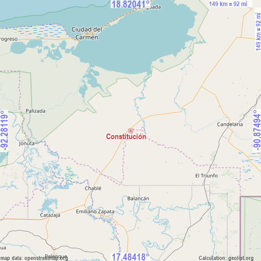 Constitución on map