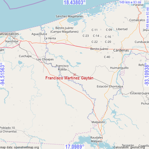 Francisco Martínez Gaytán on map