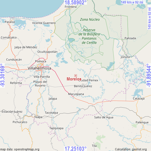 Morelos on map