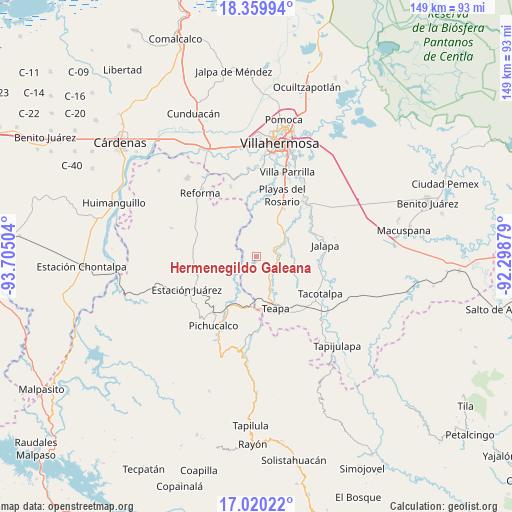Hermenegildo Galeana on map