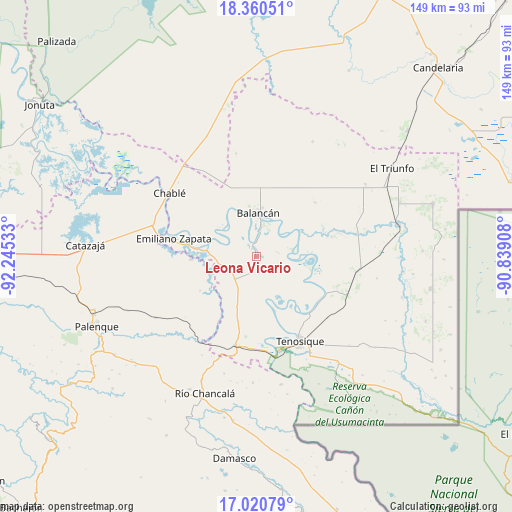 Leona Vicario on map