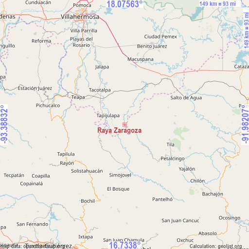 Raya Zaragoza on map