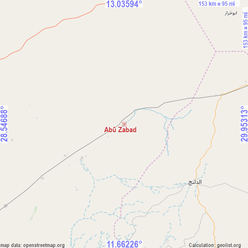Abū Zabad on map