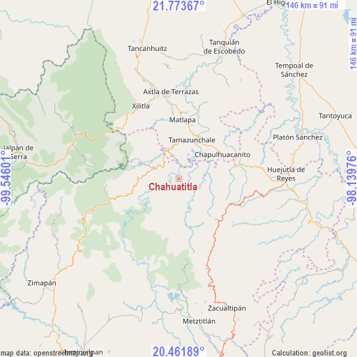 Chahuatitla on map