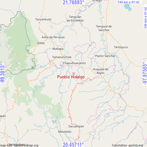 Pueblo Hidalgo on map