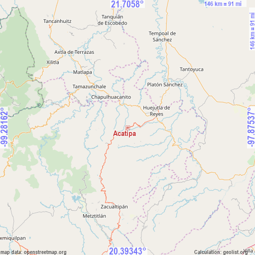 Acatipa on map