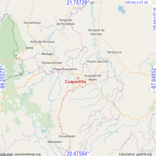 Cuapaxtitla on map