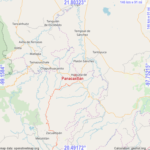 Panacaxtlán on map