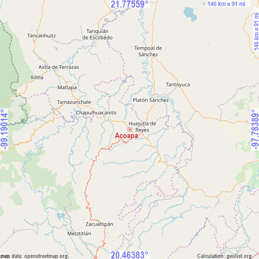 Acoapa on map