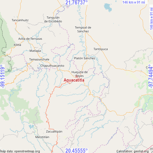 Aguacatitla on map