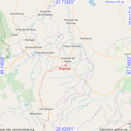 Xiquila on map