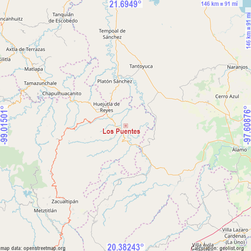 Los Puentes on map
