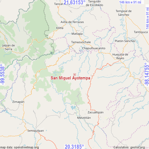 San Miguel Ayotempa on map