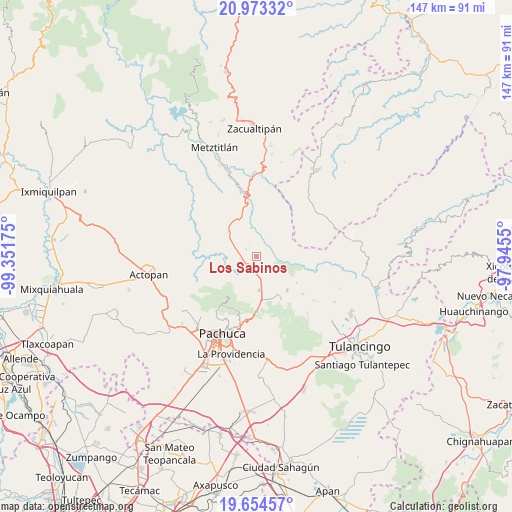 Los Sabinos on map