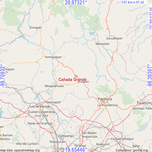 Cañada Grande on map