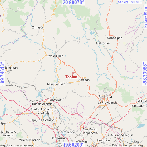 Teofani on map