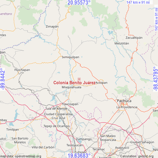 Colonia Benito Juárez on map