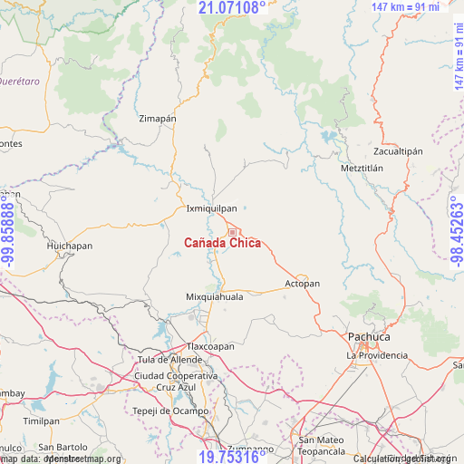 Cañada Chica on map