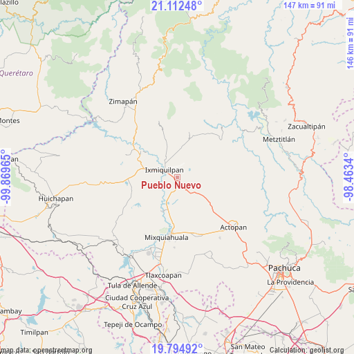 Pueblo Nuevo on map