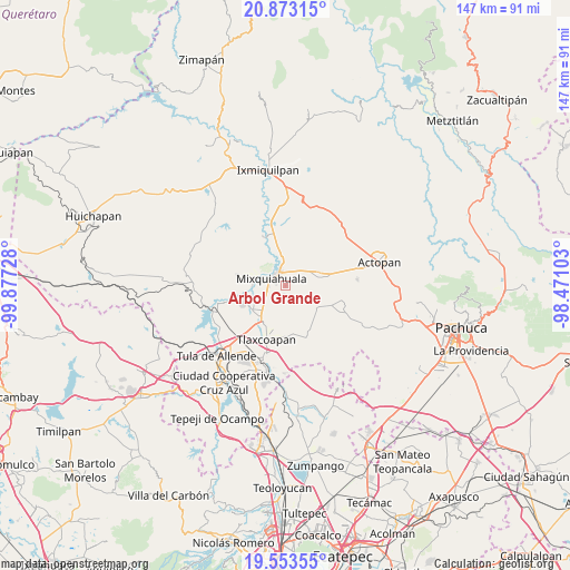 Arbol Grande on map