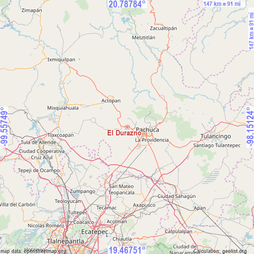 El Durazno on map