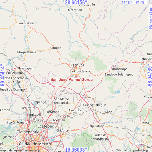San José Palma Gorda on map