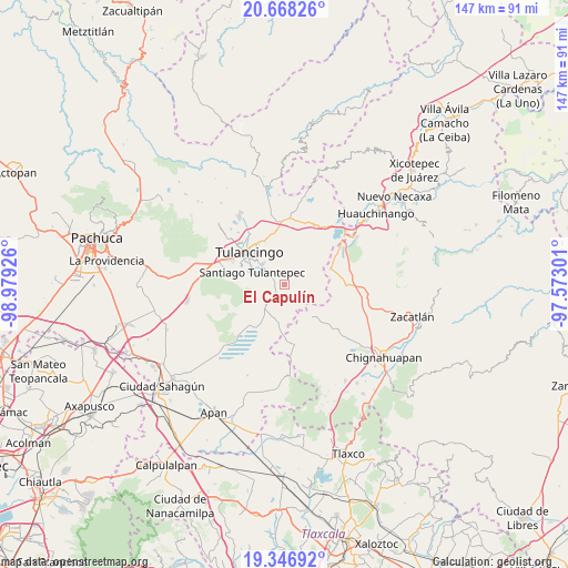 El Capulín on map