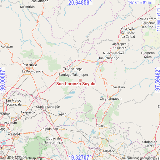 San Lorenzo Sayula on map
