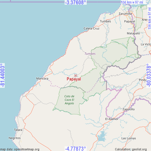 Papayal on map