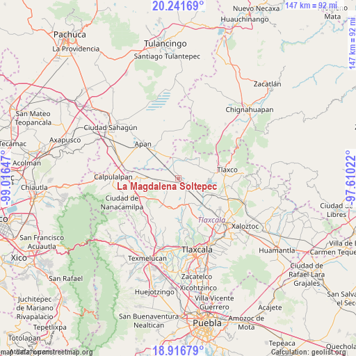 La Magdalena Soltepec on map