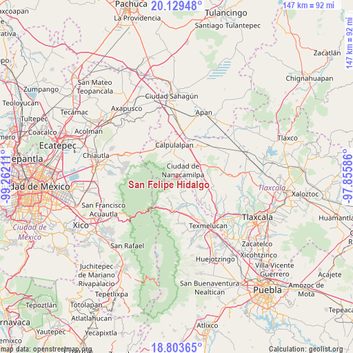San Felipe Hidalgo on map