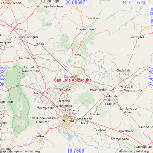 San Luis Apizaquito on map