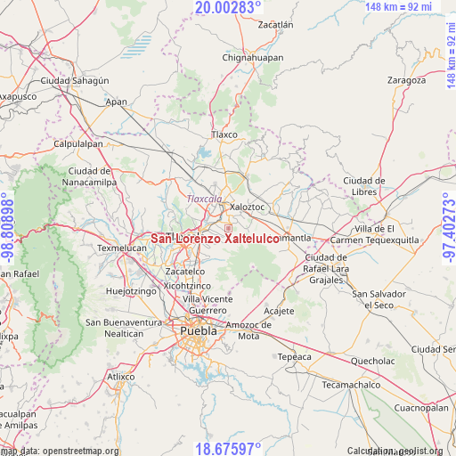San Lorenzo Xaltelulco on map