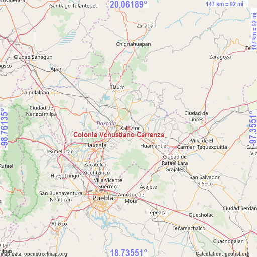 Colonia Venustiano Carranza on map