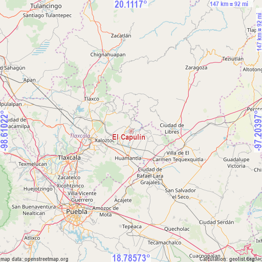 El Capulín on map