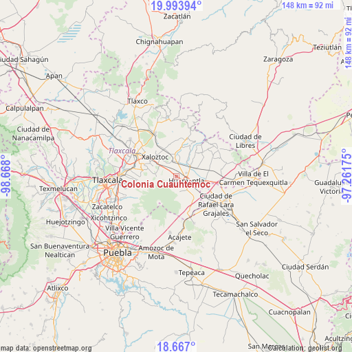 Colonia Cuauhtémoc on map