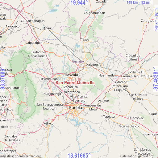 San Pedro Muñoztla on map