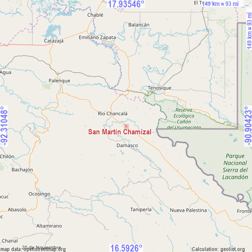 San Martín Chamizal on map
