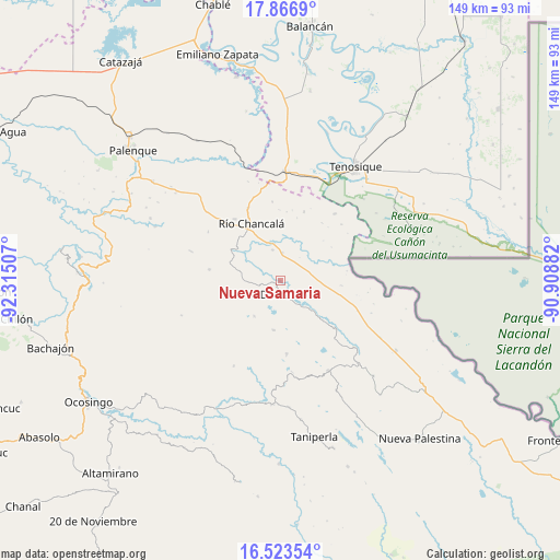 Nueva Samaria on map