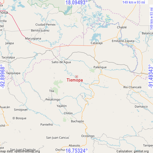 Tiemopa on map