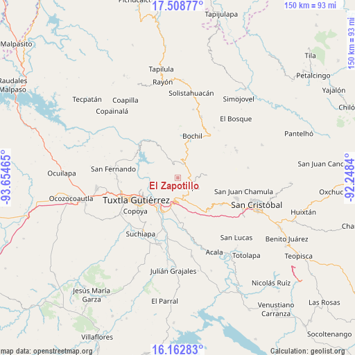 El Zapotillo on map