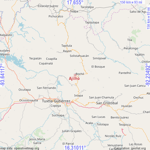 Ajilhó on map
